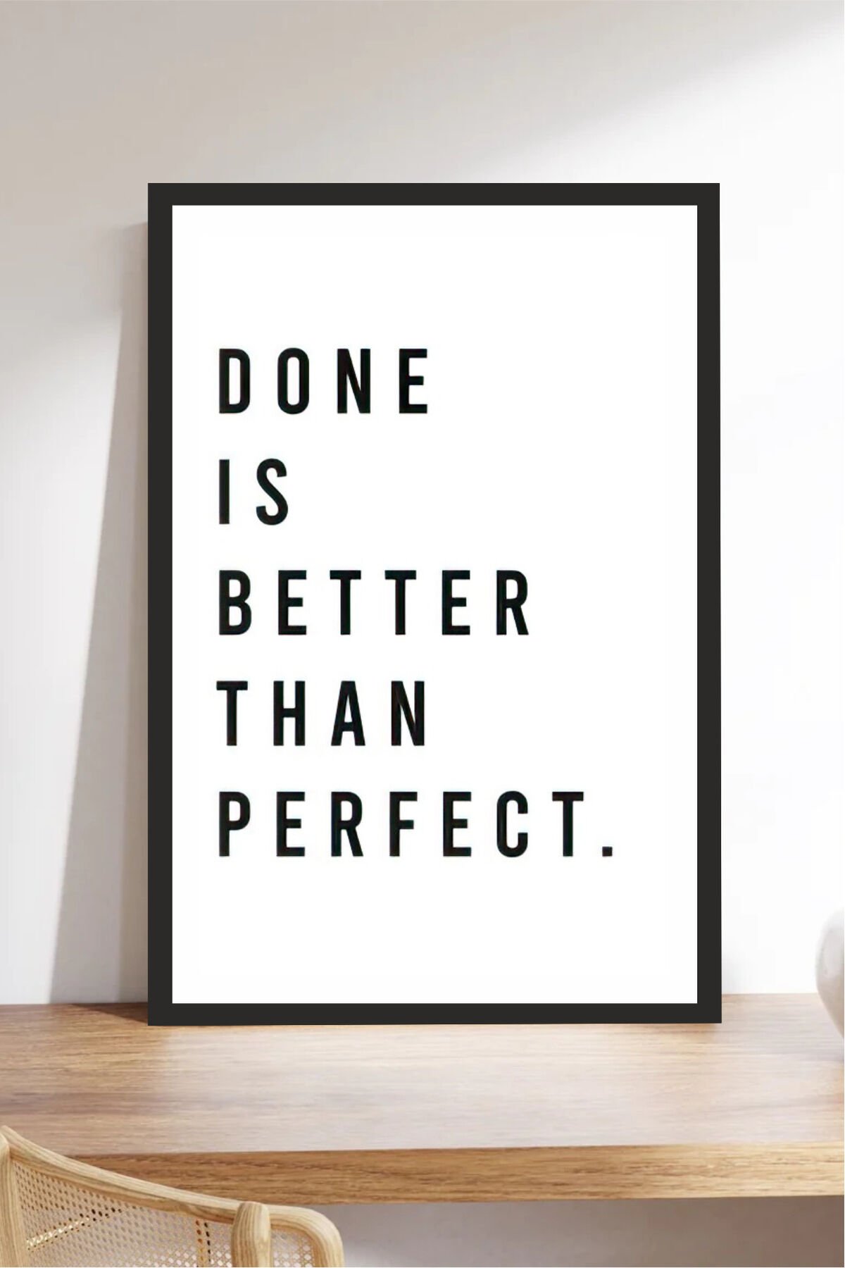 motto yazılı çerçeve görünümlü mdf tablo