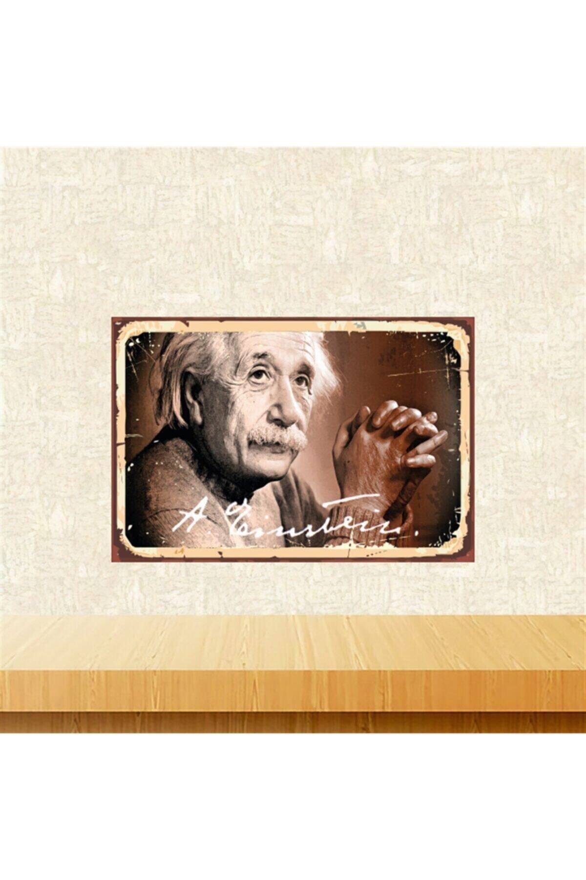 A. Einstein Retro Ahşap Tablo Tkfx5427 20x30 cm