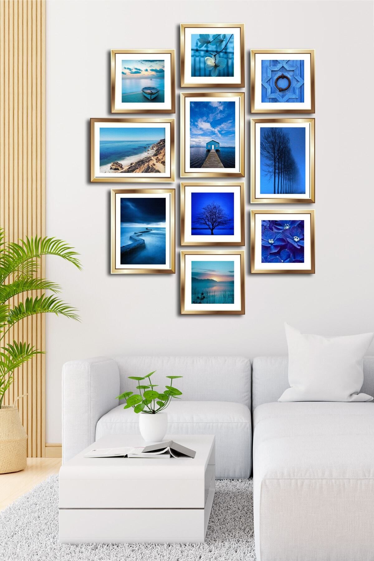 10 Parçalı Çerçeve Görünümlü Mdf Tablo Seti Flm052