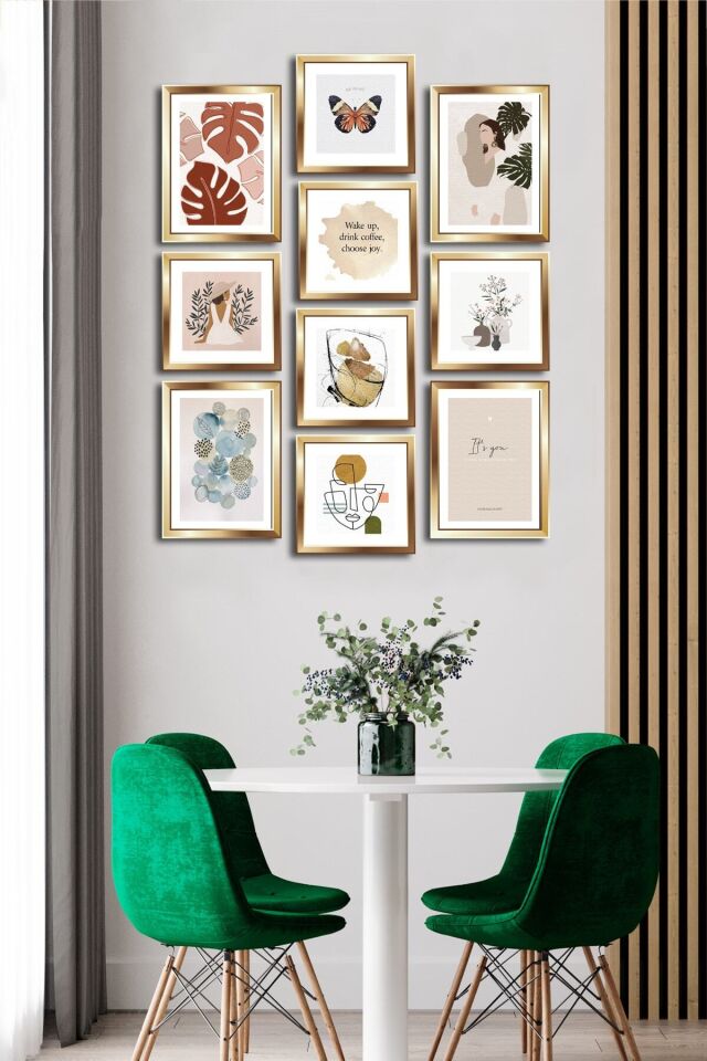 10 Parçalı Çerçeve Görünümlü Mdf Tablo Seti Flm191