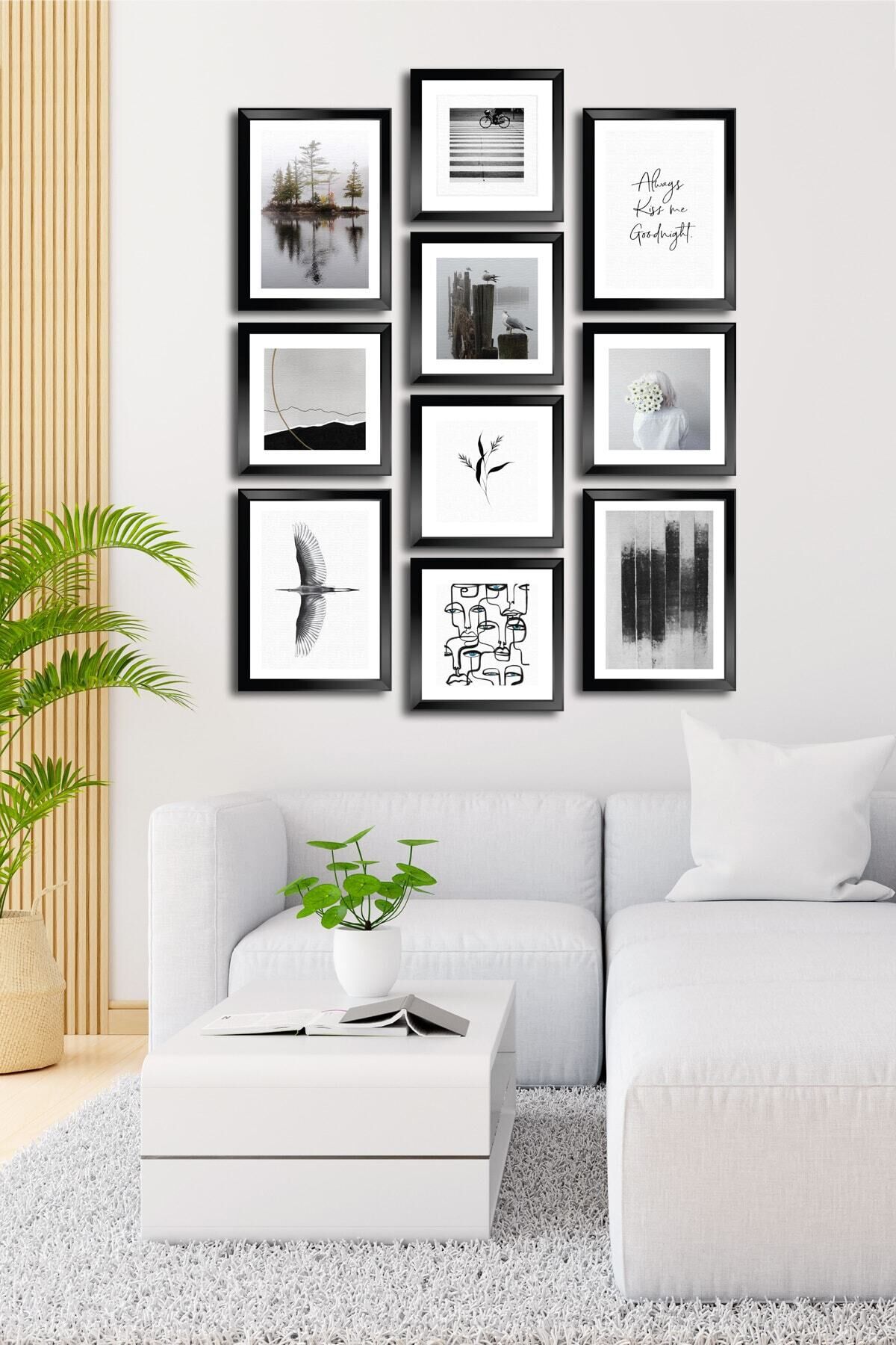 10 Parçalı Çerçeve Görünümlü Mdf Tablo Seti Flm161