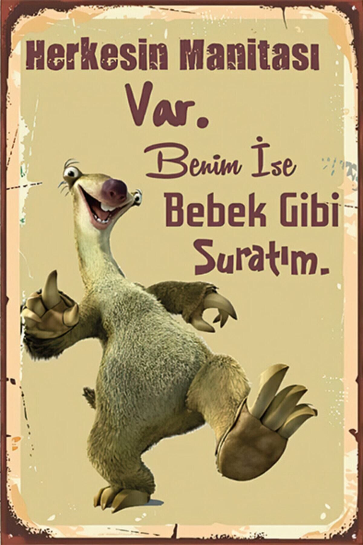 Bebek Surat Retro Ahşap Poster
