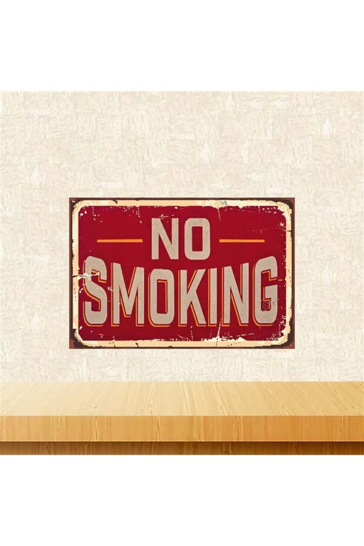No Smoking Retro Ahşap Poster 20-30 cm