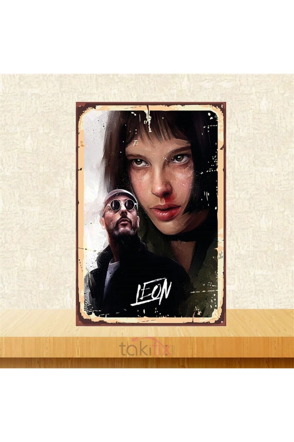 Leon Tasarımlı Retro Ahşap Poster 20x30 cm