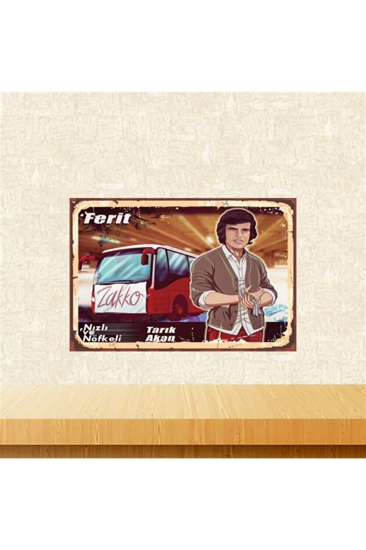 Ferit Nazlı Ve Öfkeli Retro Ahşap Tablo Tkfx5548 20-30 Cm