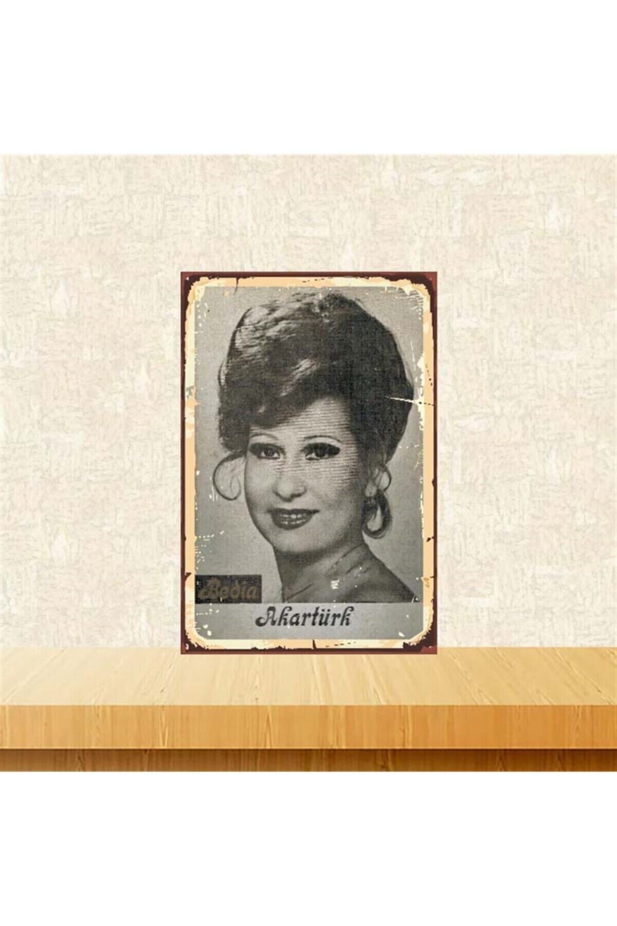 Bedia Akartürk 20-30 cm Retro Ahşap Poster Tkfx3862