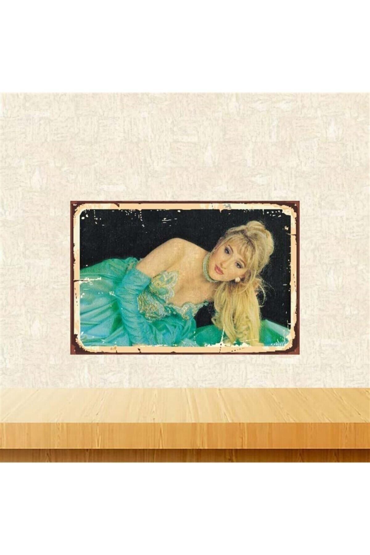 Güllü Retro Ahşap Poster 20-30 Cm Tkfx3963