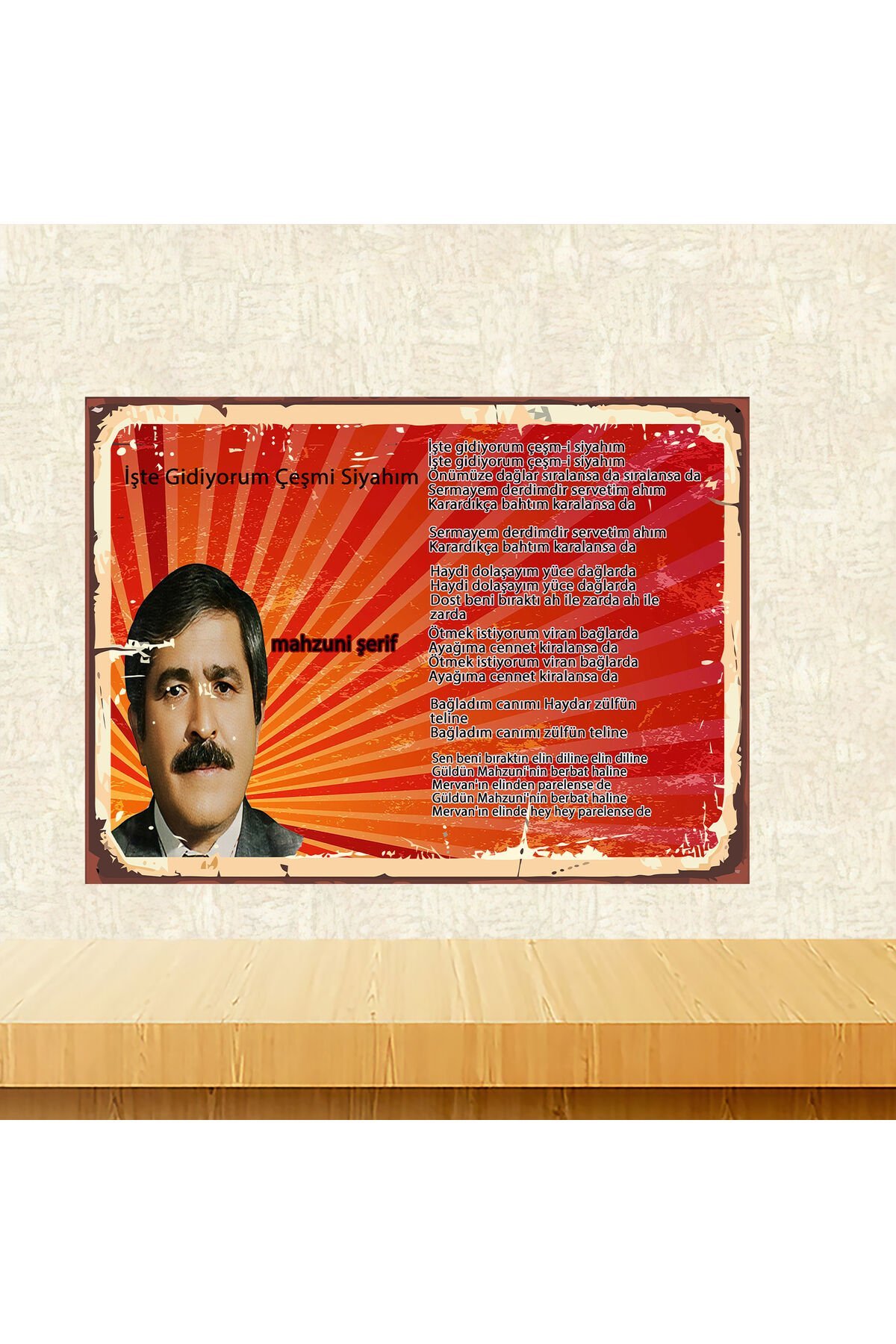 Mahzuni Şerif Sözler Temalı 20 x 30 CM MDF Ahşap Duvar Tablosu Arkasından Yapışkan Mevcuttur