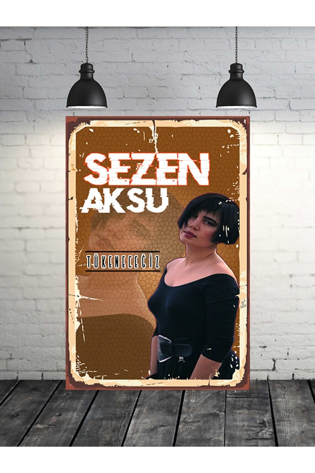 Sezen Aksu Tükeneceğiz 20x30 Cm Retro Ahşap Tablo