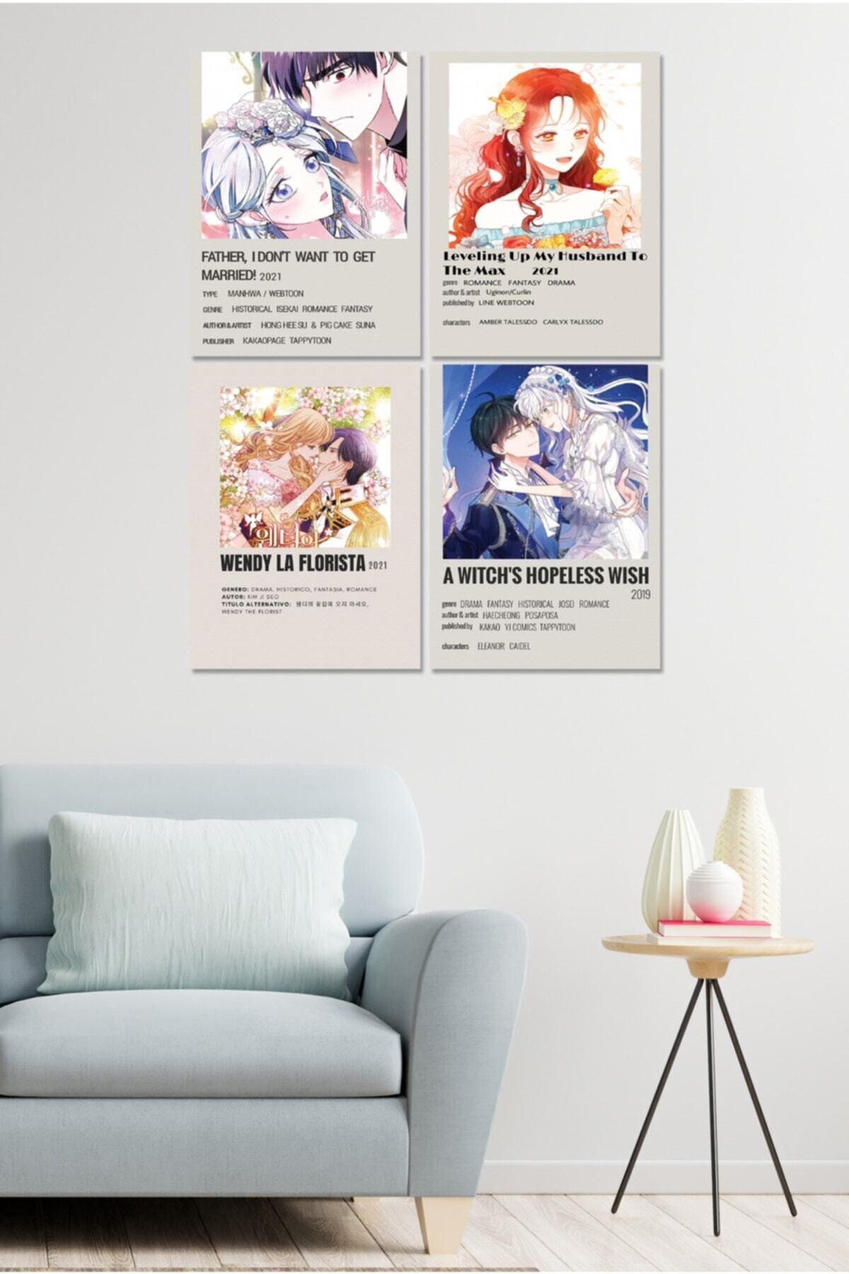 4 Parçalı Çerçeve Görünümlü Mdf Tablo Seti Dnu063