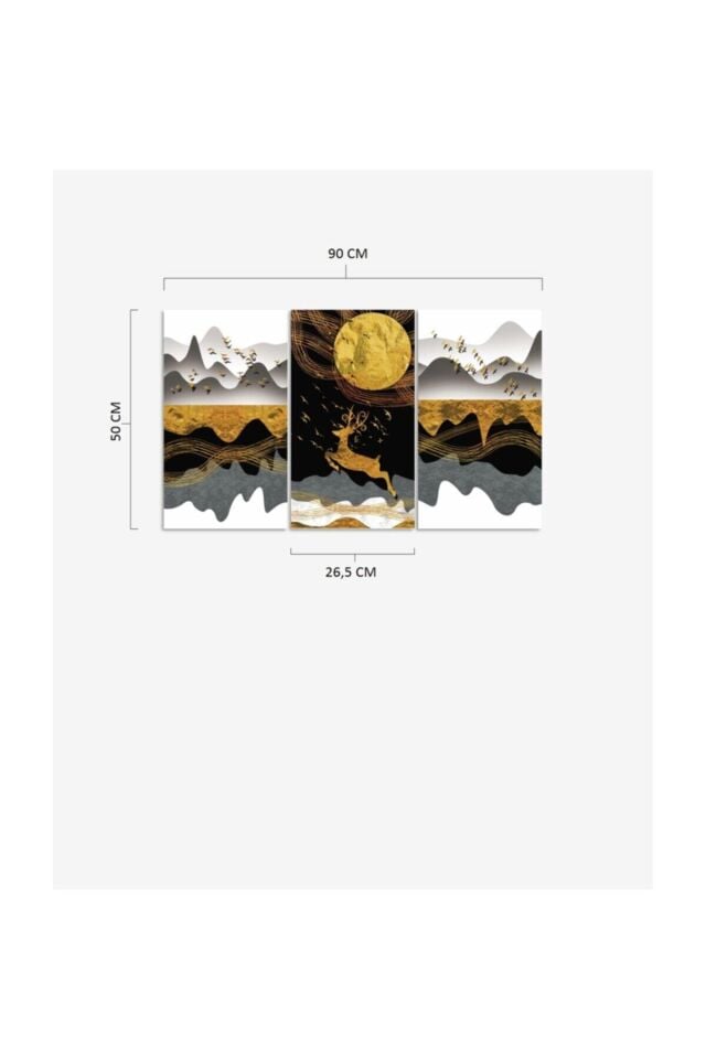 Hediyelik,dekoratif- Allah Lafzi 3 Parça Mdf Tablo 2