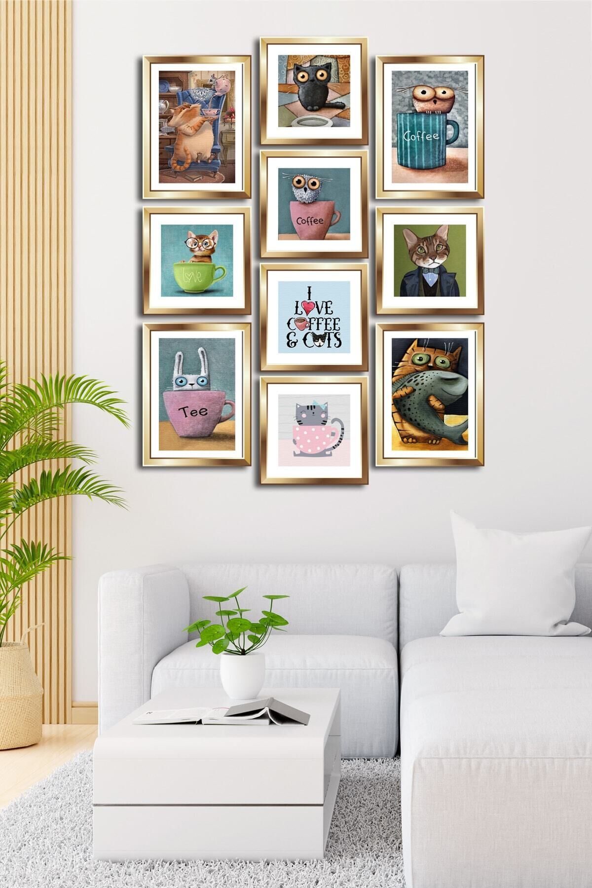 10 Parçalı Çerçeve Görünümlü Mdf Tablo Seti Flm037