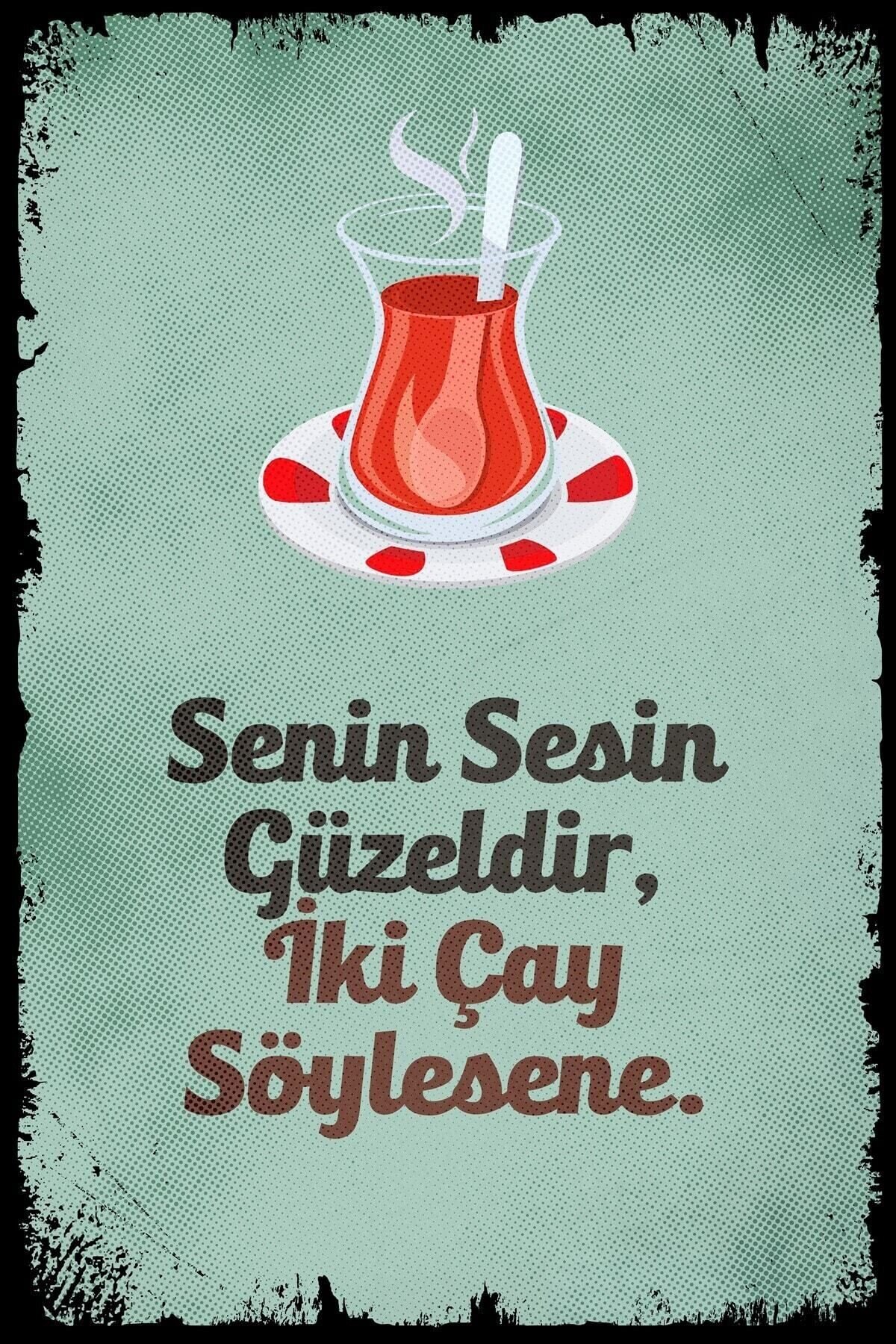 Senin Sesin Güzeldir Retro Ahşap Poster