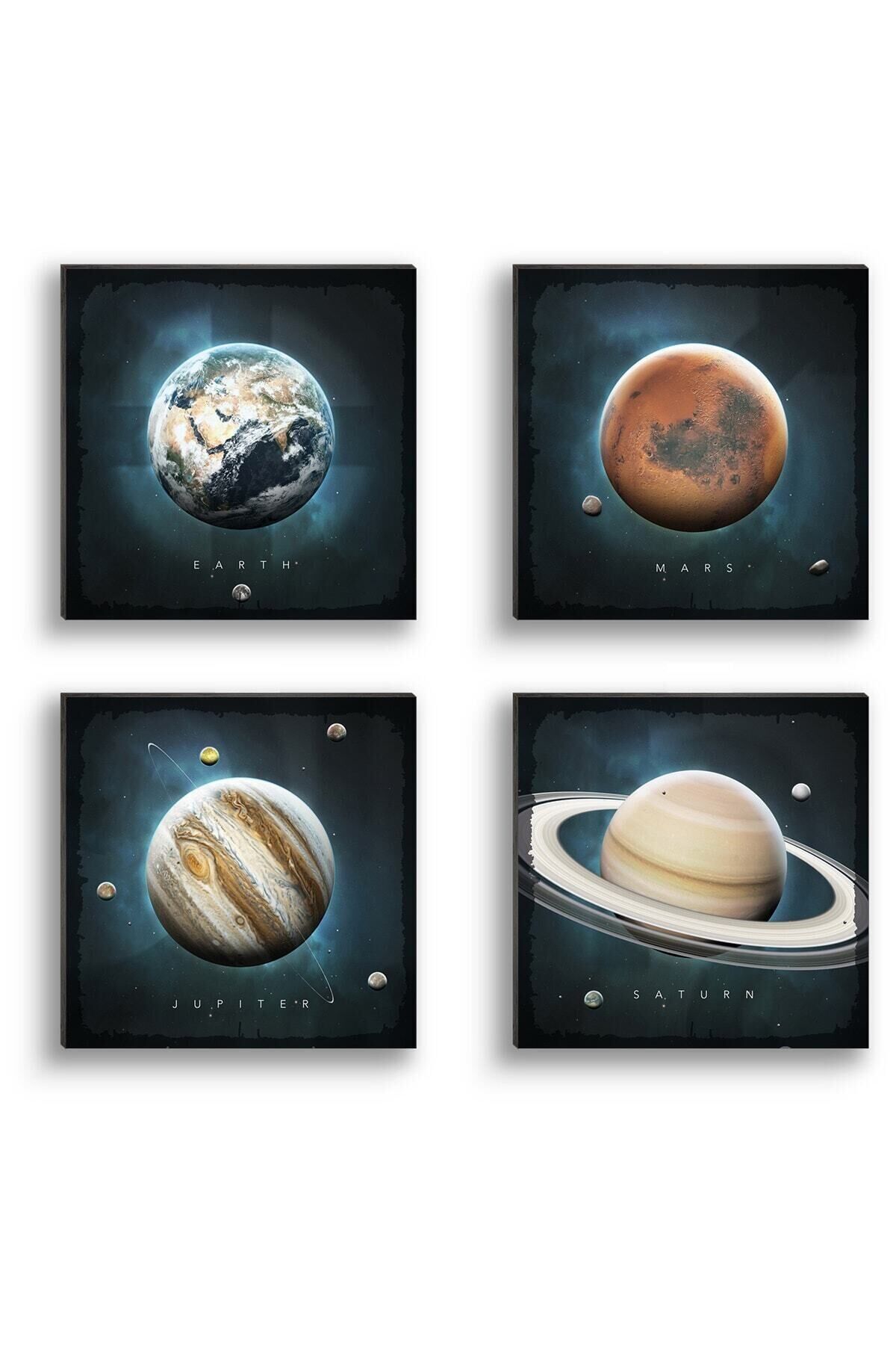 Gezegenler Serisi 4'lü Tablo Set