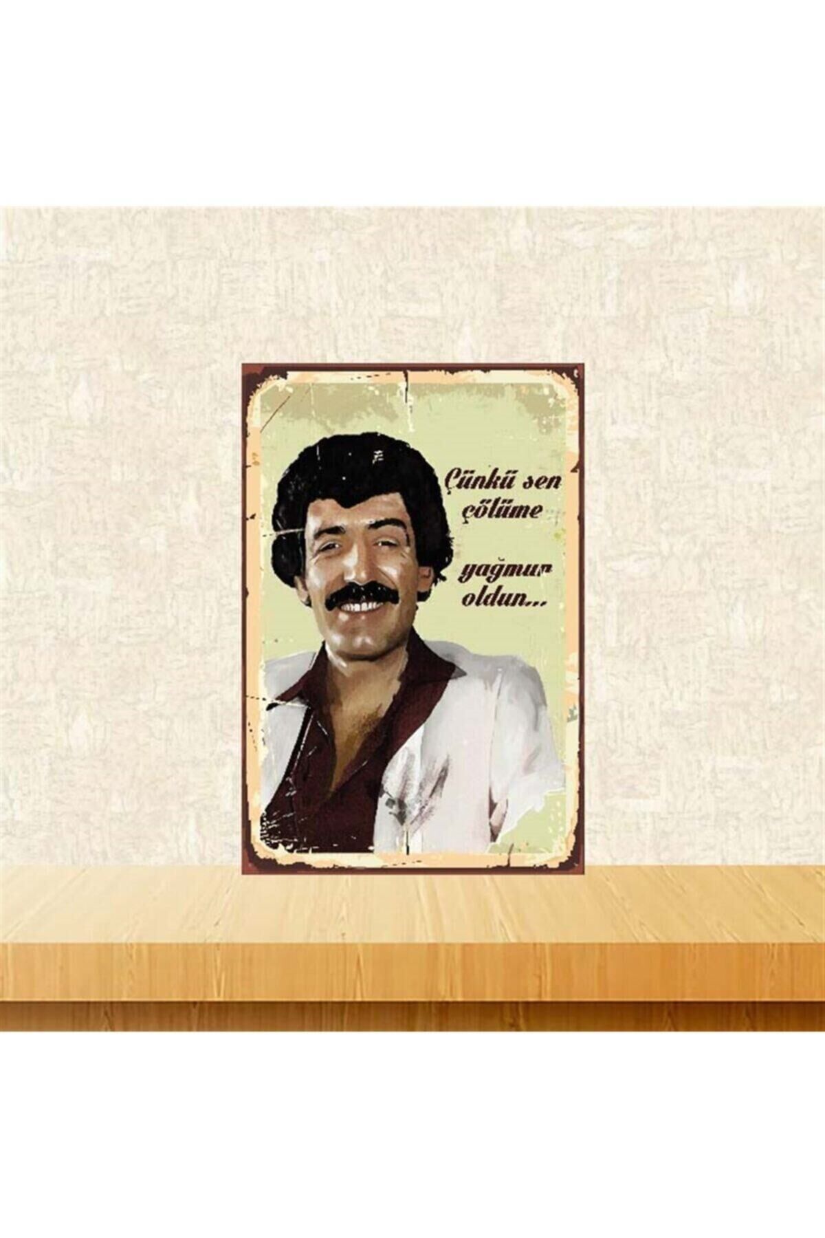 Çünkü Sen Çölüme Yağmur Oldun Müslüm Gürses 20-30 cm Retro Ahşap Poster