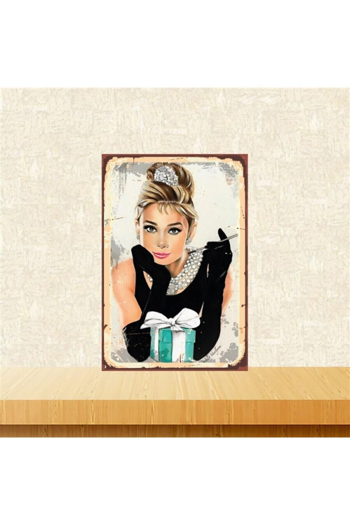 Audrey Hepburn 20-30 Cm Retro Ahşap Tablo Tkfx4668