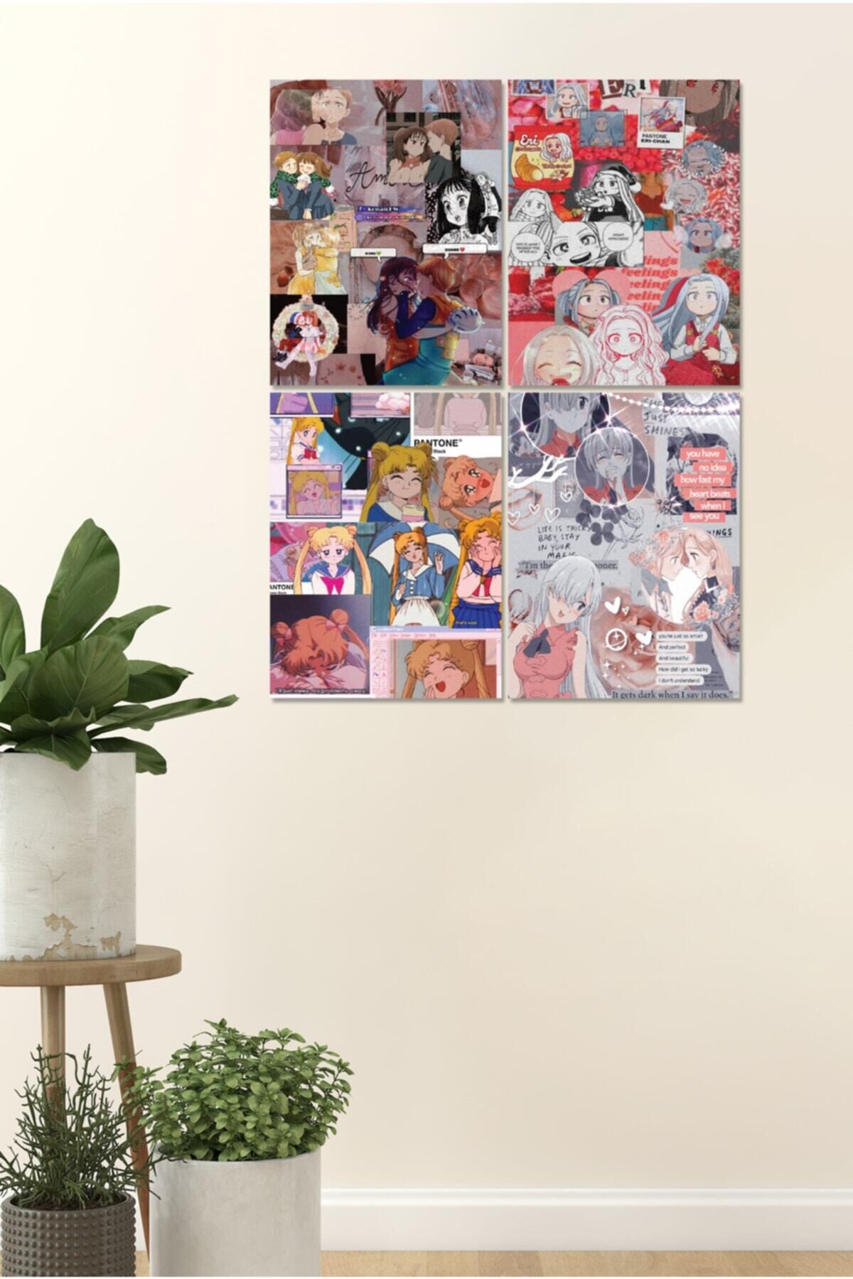 4 Parçalı Çerçeve Görünümlü Mdf Tablo Seti Dnu051