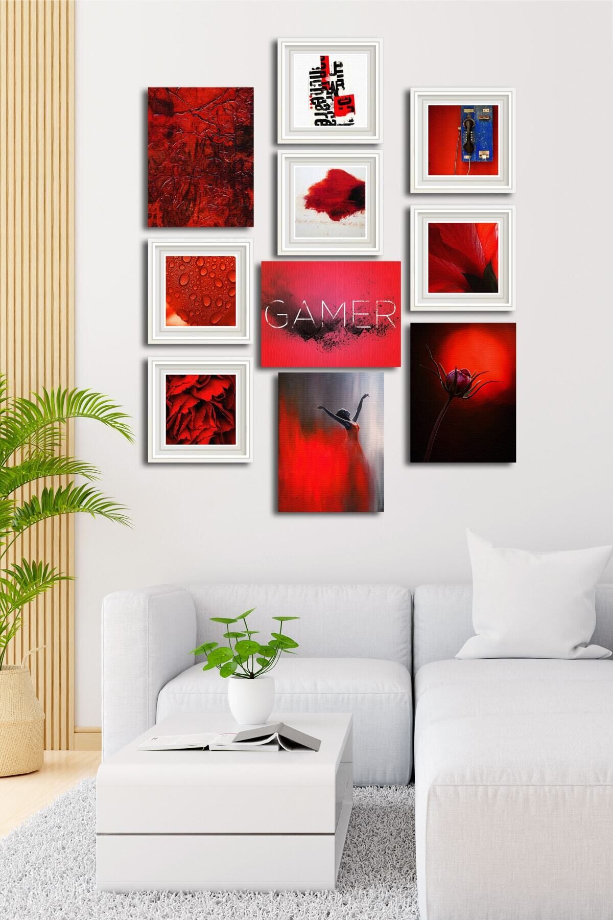 10 Parçalı Çerçeve Görünümlü Mdf Tablo Seti Flm102