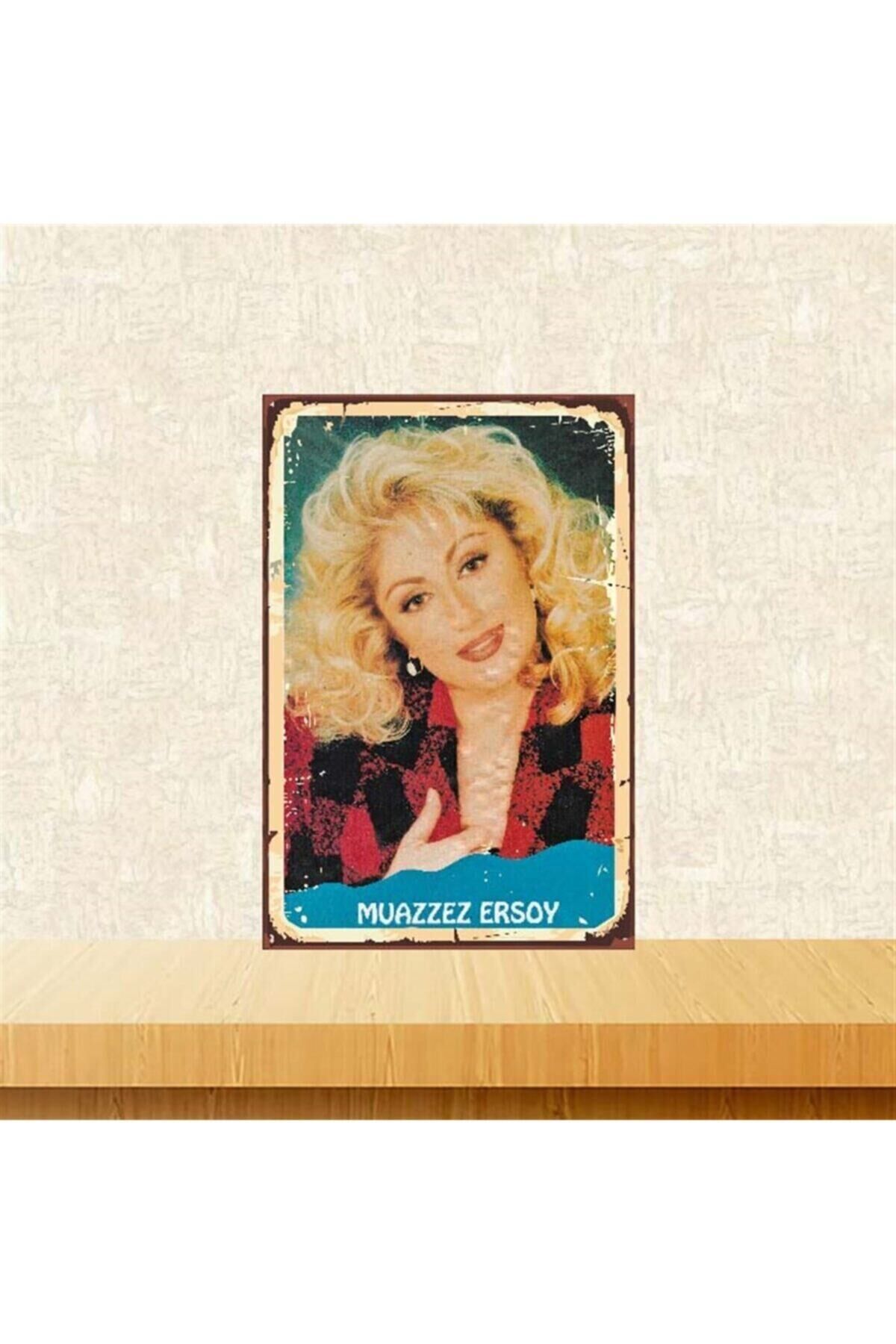 Muazzez Ersoy 20-30 cm Retro Ahşap Poster