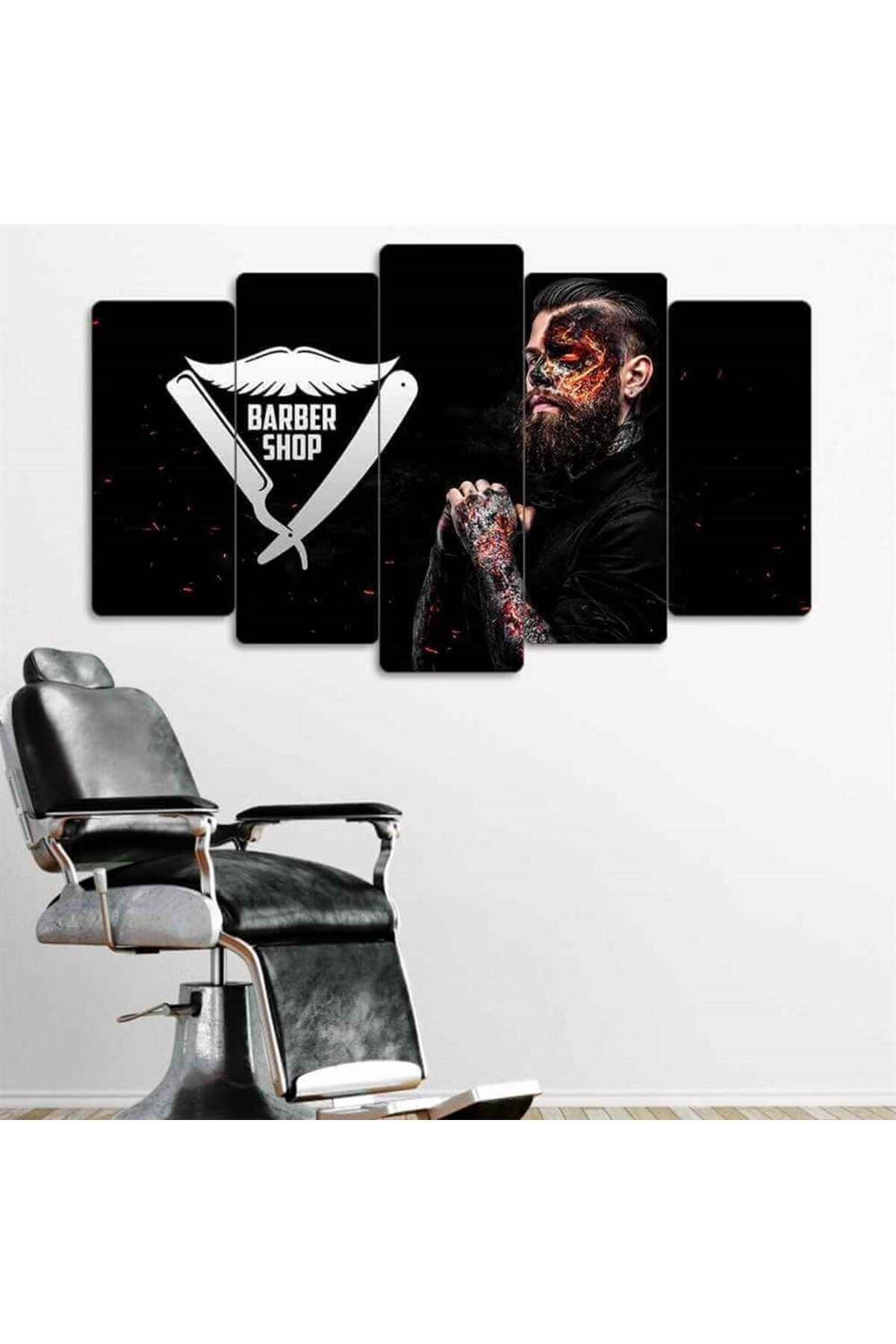 Barber Shop - 5 Parçalı Tablo