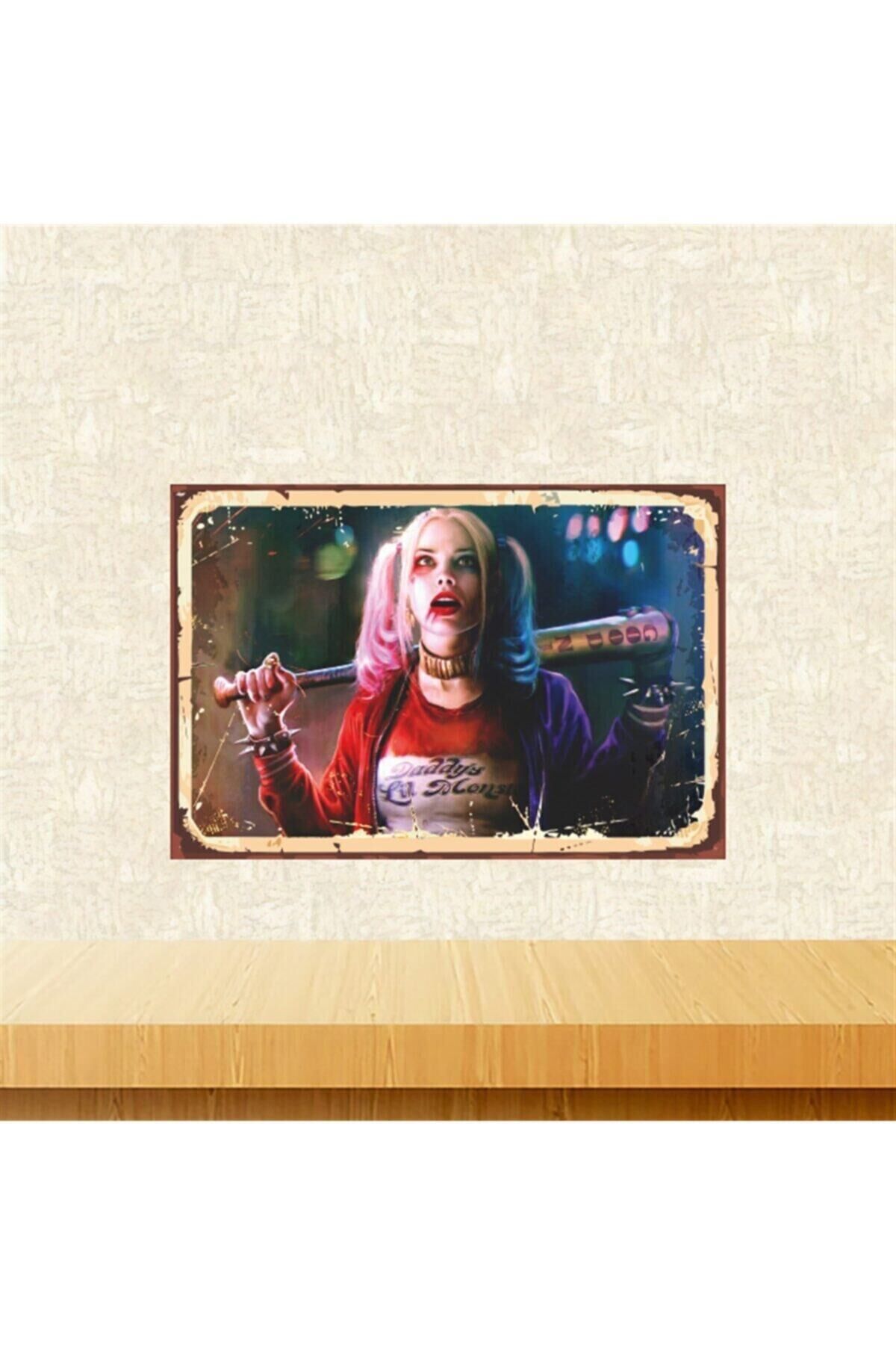 Harley Quinn Retro Ahşap Tablo Tkfx5588 20-30 cm