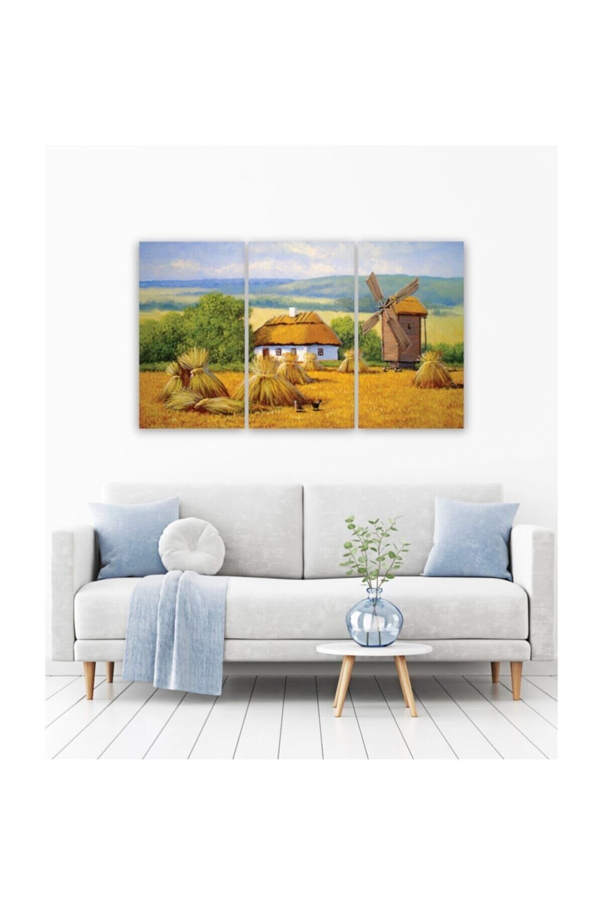Hediyelik,dekoratif- Yel Değirmeni 3 Parça Mdf Tablo