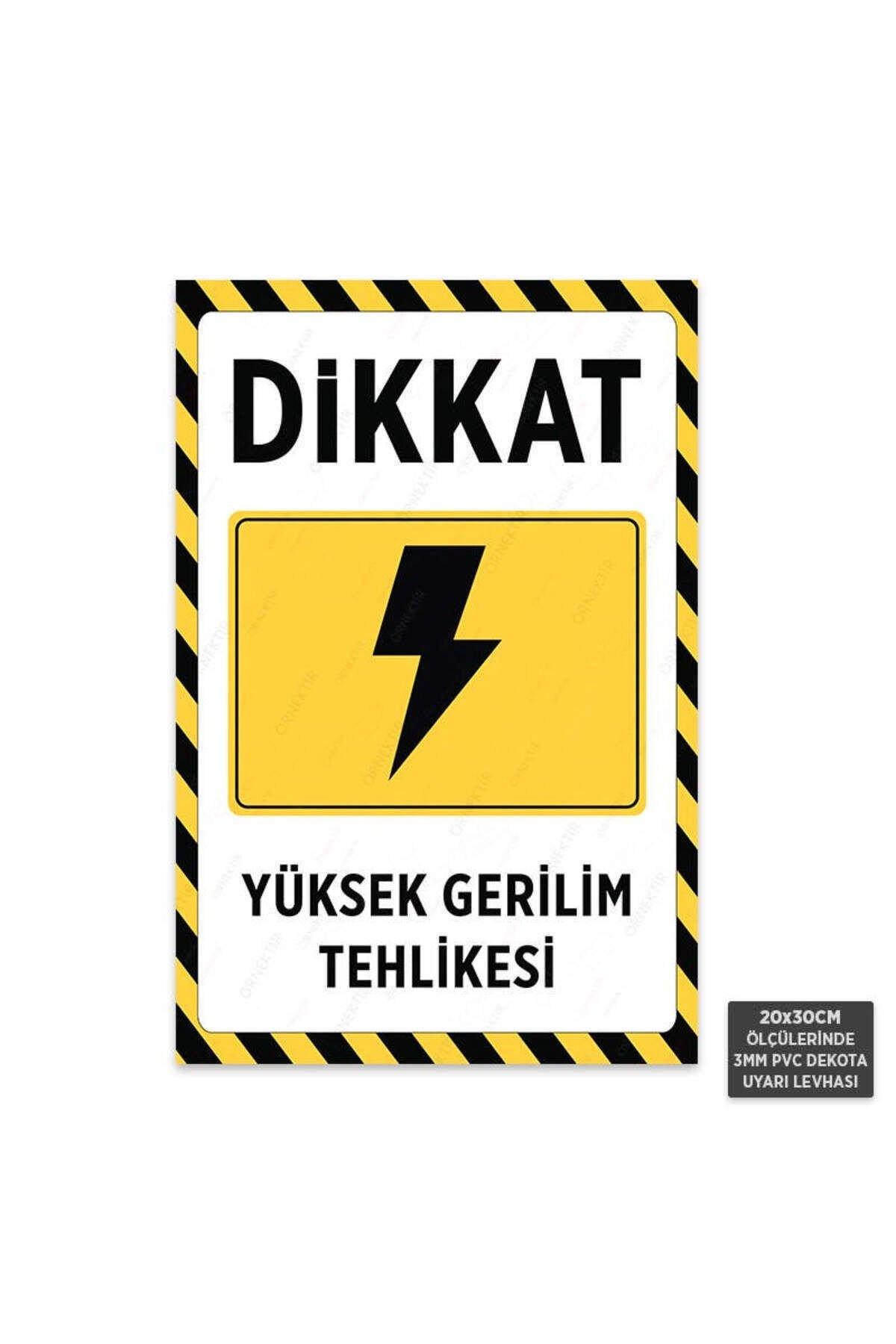 U1015 - Yüksek Gerilim Tehlikesi Dekota Uyarı Levhası (20x30cm)