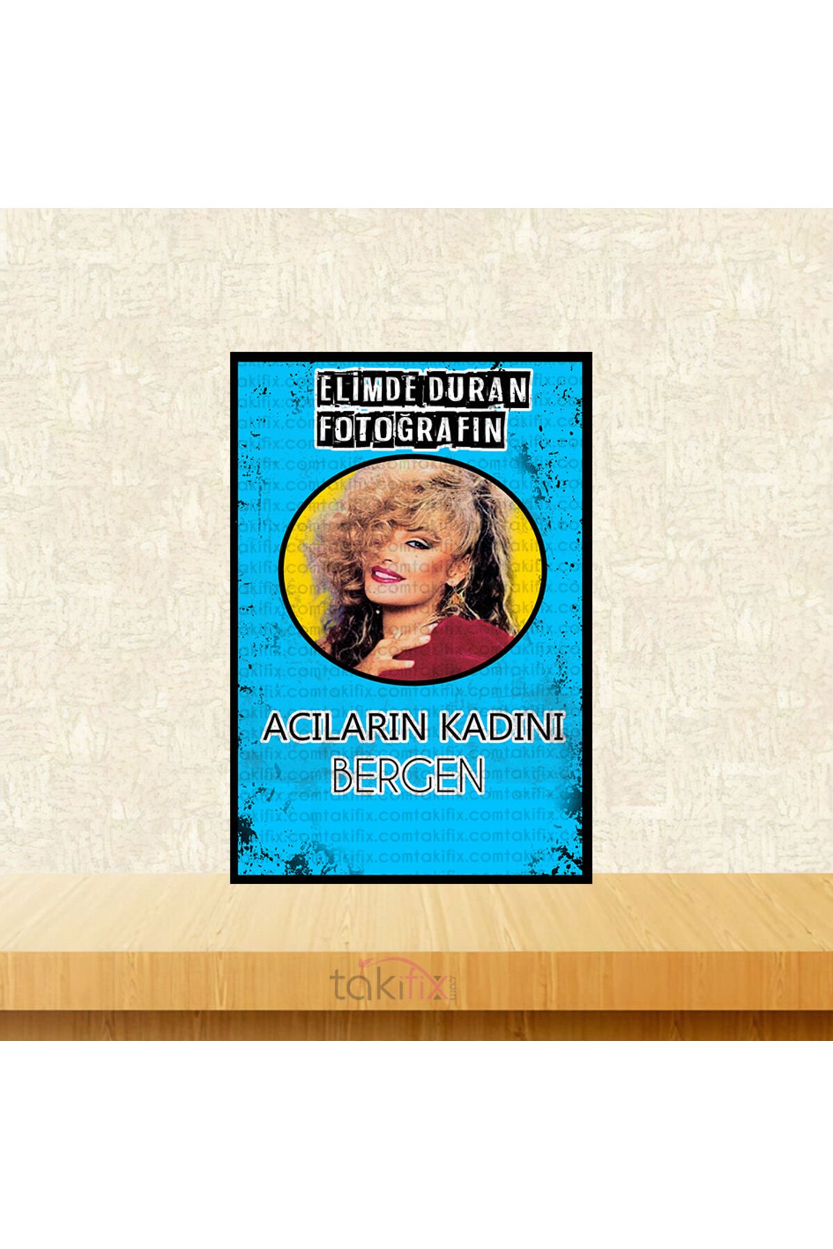 Acıların Kadını Bergen Elimde Duran Fotoğrafın 20x30 Cm Retro Ahşap Tablo