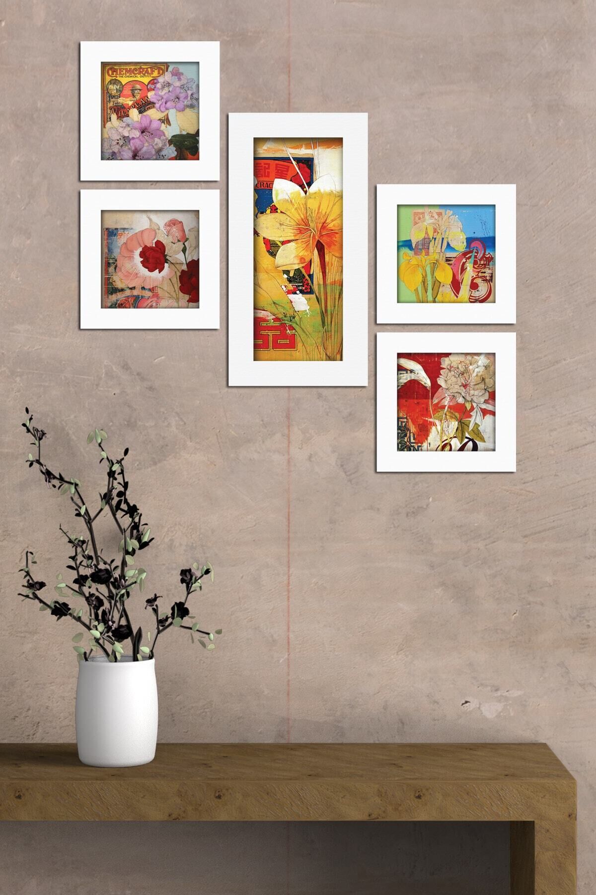 Collage Style 5 Parçalı Mdf Tablo Atf293