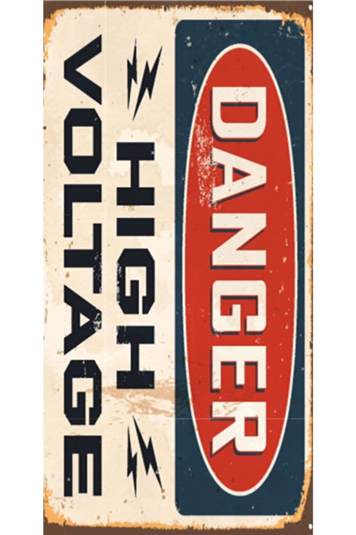 Danger – High Voltaj- Retro Ahşap Poster – Özel Koleksiyon – Hbb