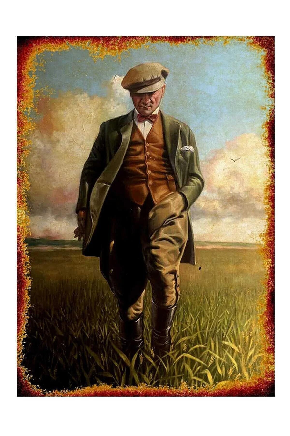 Atatürk Retro Ahşap Poster