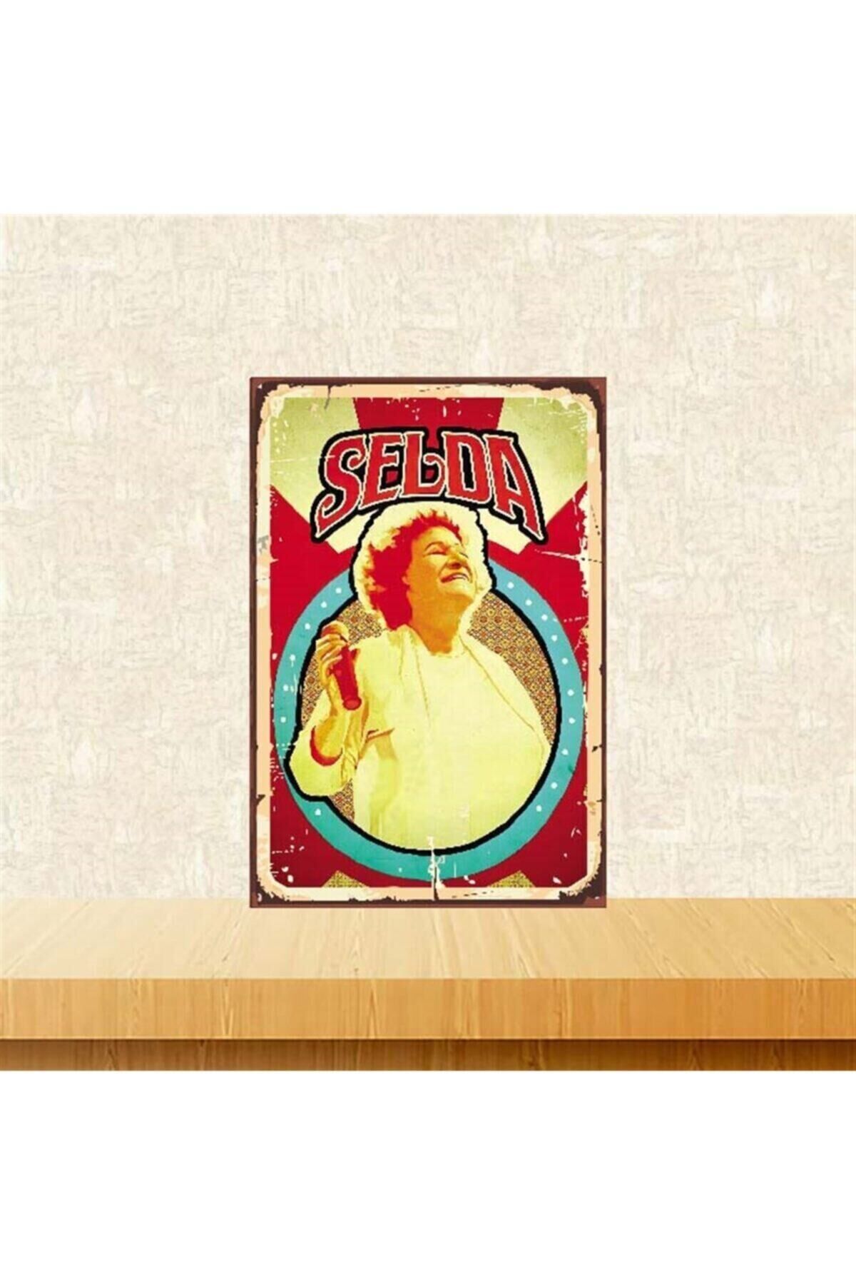 Selda Bağcan 20-30 Cm Retro Ahşap Poster