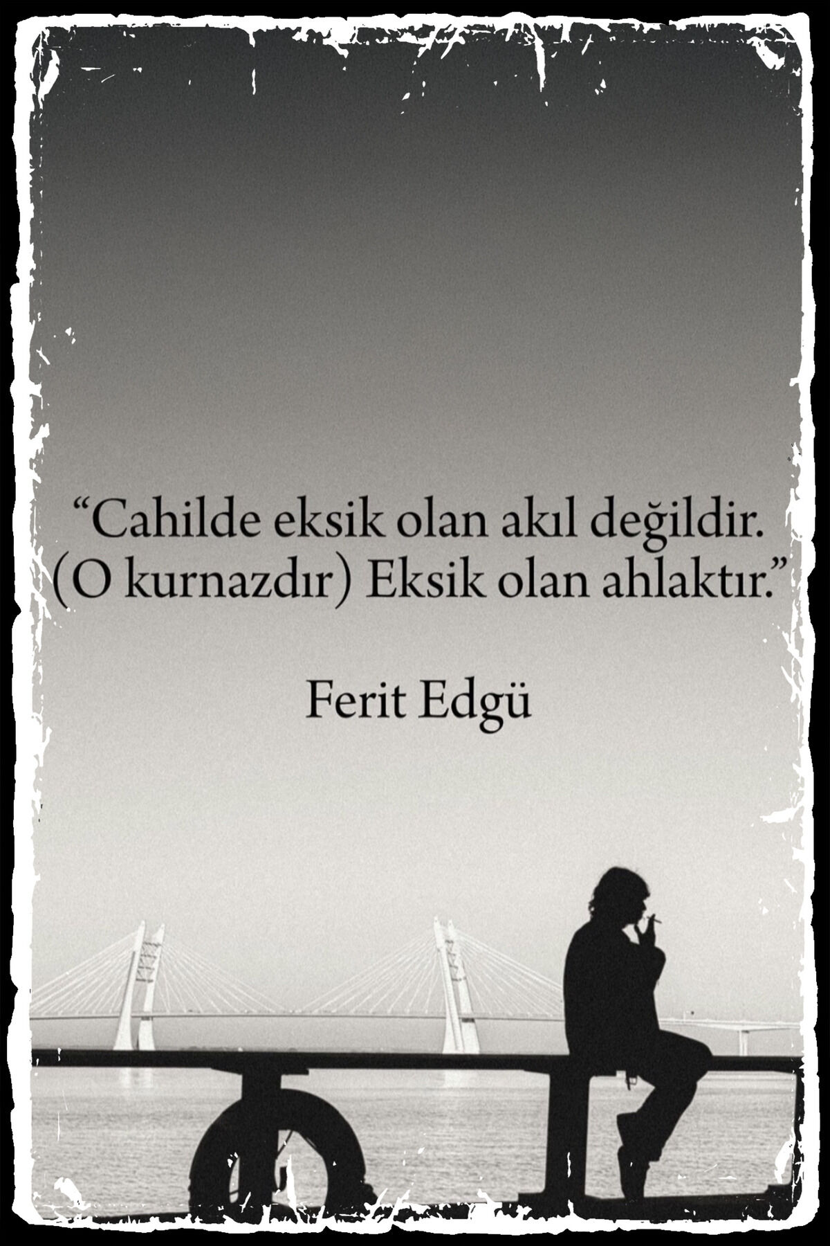 Cahilde eksik olan akıl değildir retro ahşap poster tablo