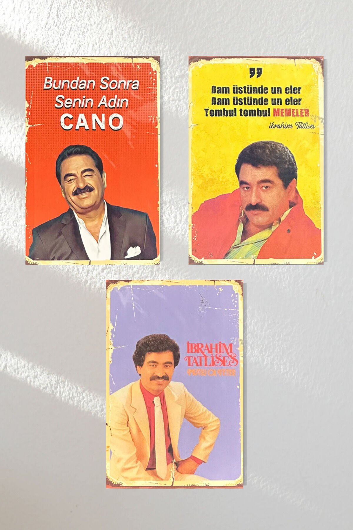 ''ibo Tatlıses Imparator'' Ahşap Poster Üçlü Set 20*15 Cm