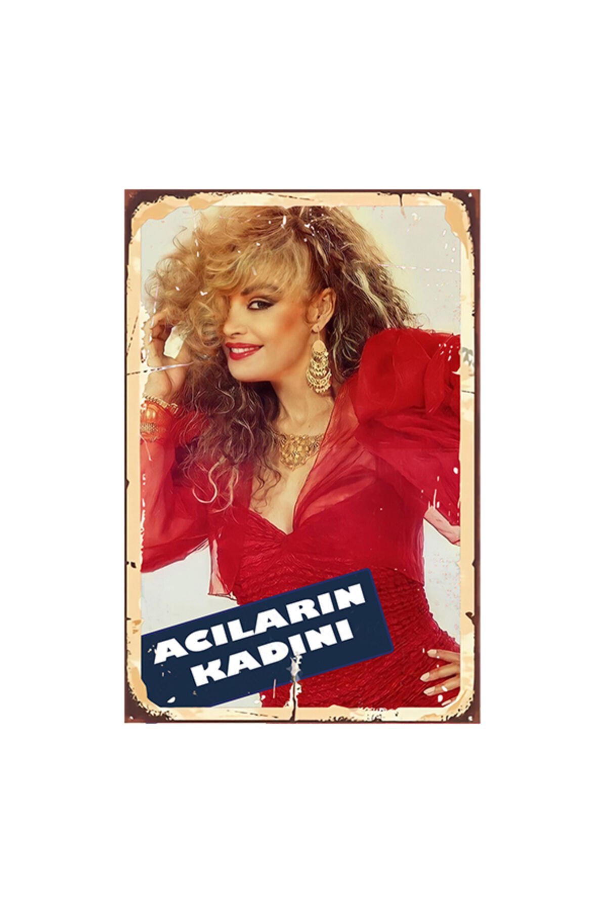 Acıların Kadını Bergen Tasarımlı 20x30 Cm Retro Ahşap Tablo