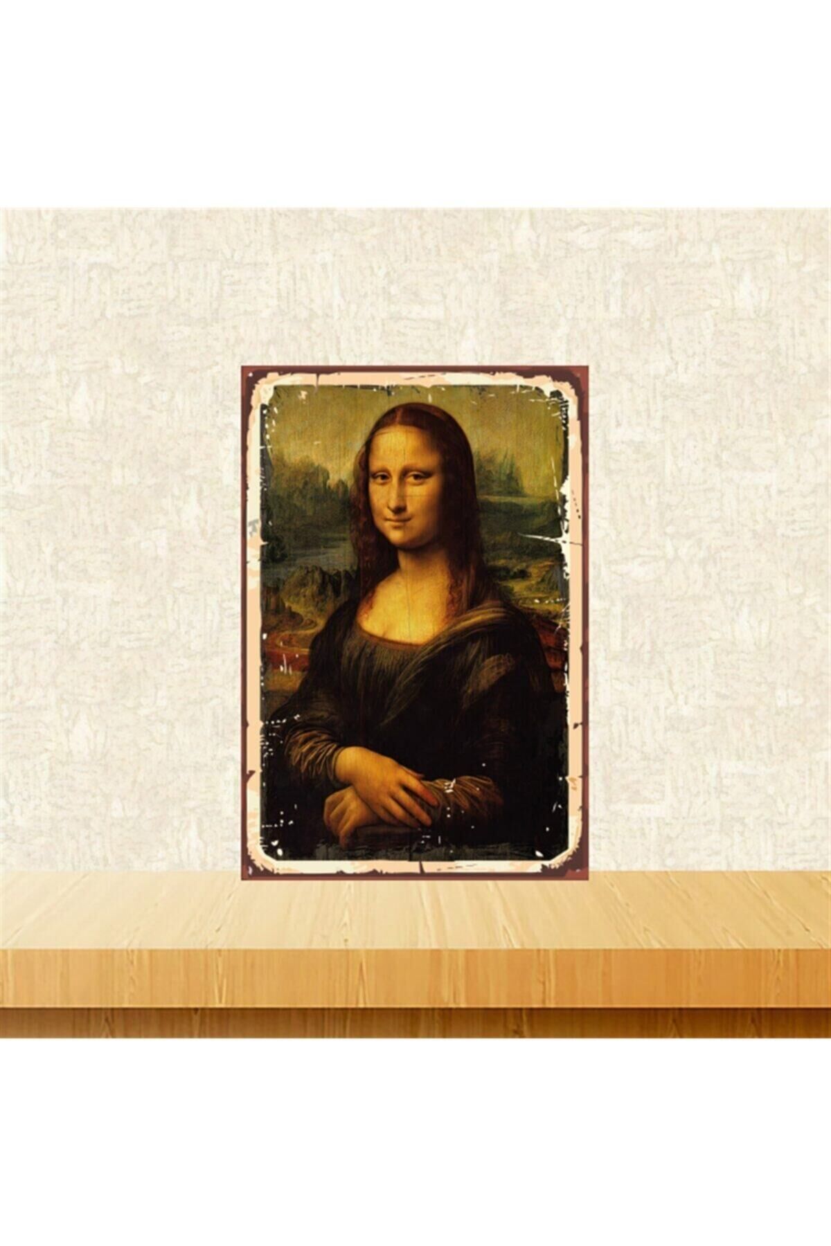 Mona Lisa Tasarımlı 20-30 Cm Retro Ahşap Tablo Tkfx4633