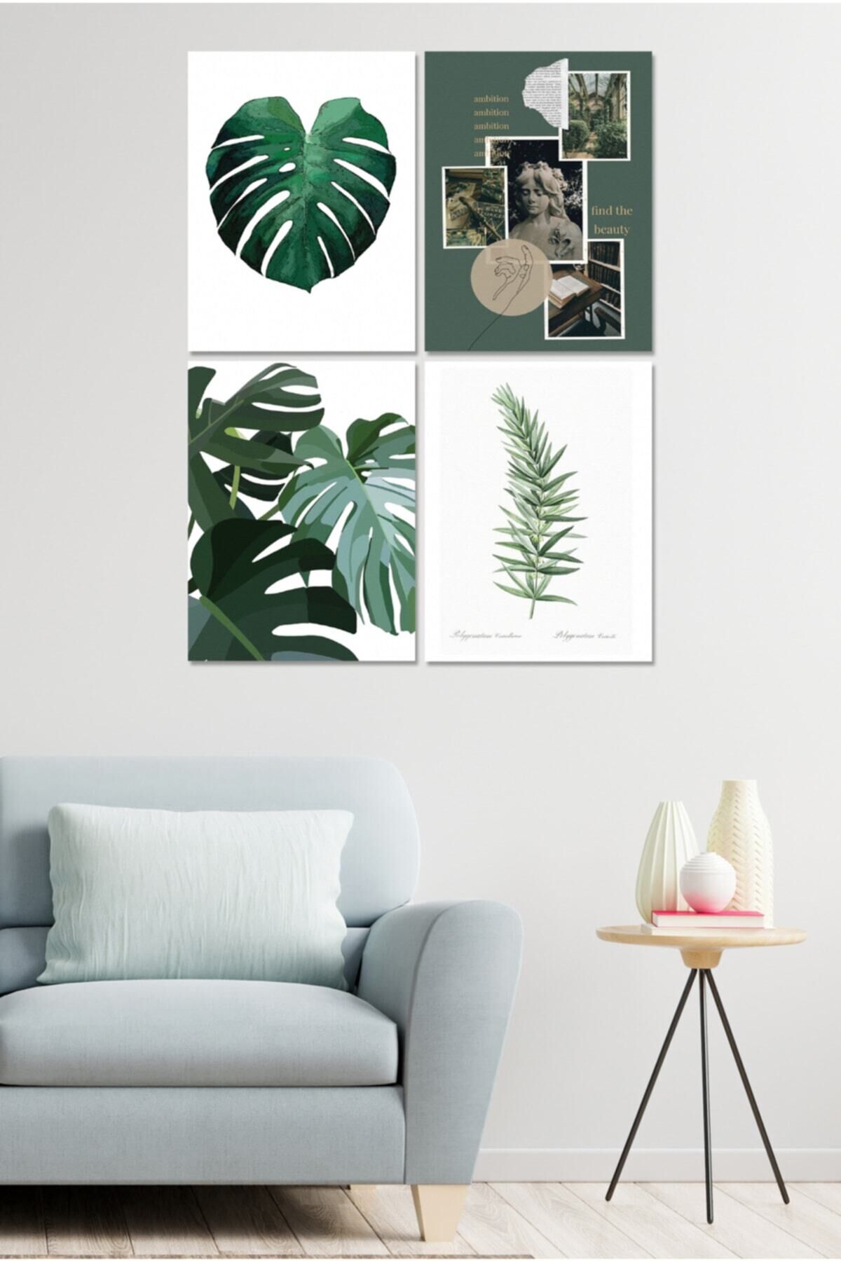 4 Parçalı Çerçeve Görünümlü Mdf Tablo Seti Dnu078