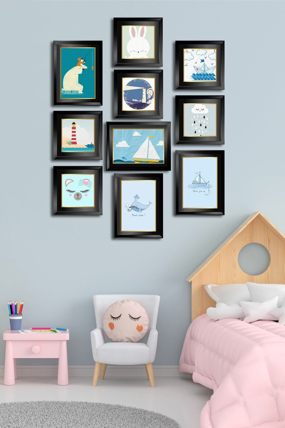 10 Parçalı Çerçeve Görünümlü Mdf Tablo Seti Flm142