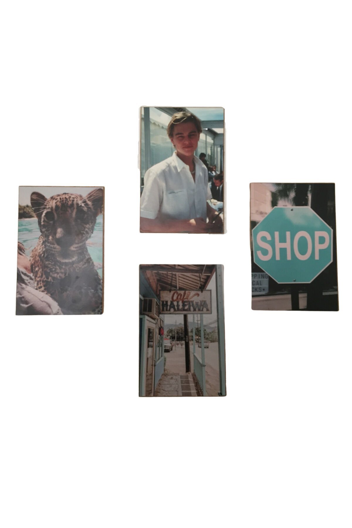 4'lü Ahşap Poster Duvar Seti Mdf 15x10cm