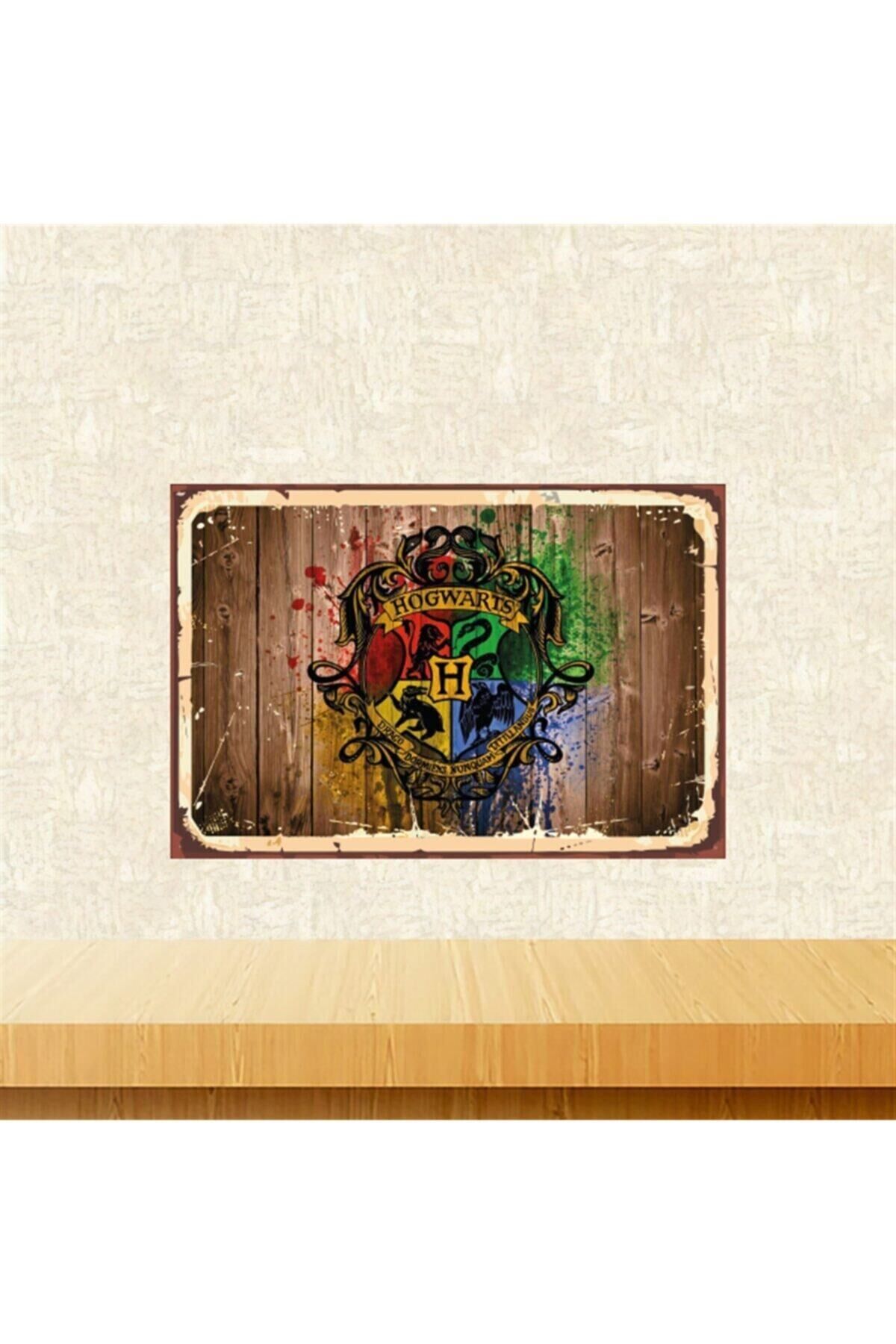 Hogwarts 20-30 cm Retro Ahşap Tablo Tkfx5580