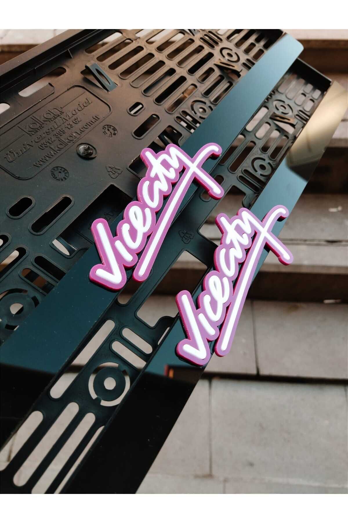 PLAKALIK VICE CITY LAZER KESİM PLEKSİ ( 2 ADET )