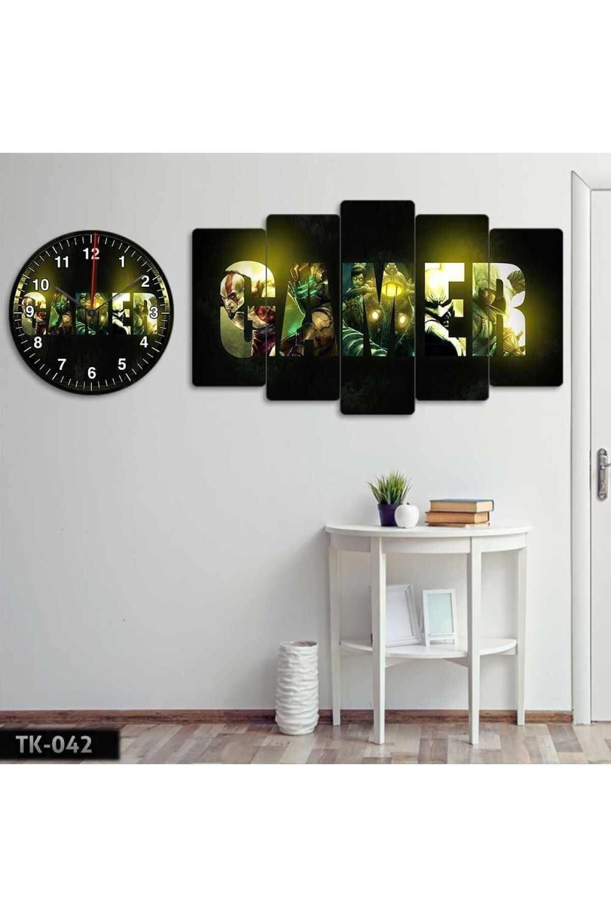 Siyah Gamer, Oyuncu, Player - Tablo Saat Kombini