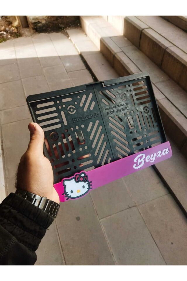 Motorsiklet Plakalık HELLO KİTY Lazer Kesim Pleksi plakalık | kişiye özel plakalık