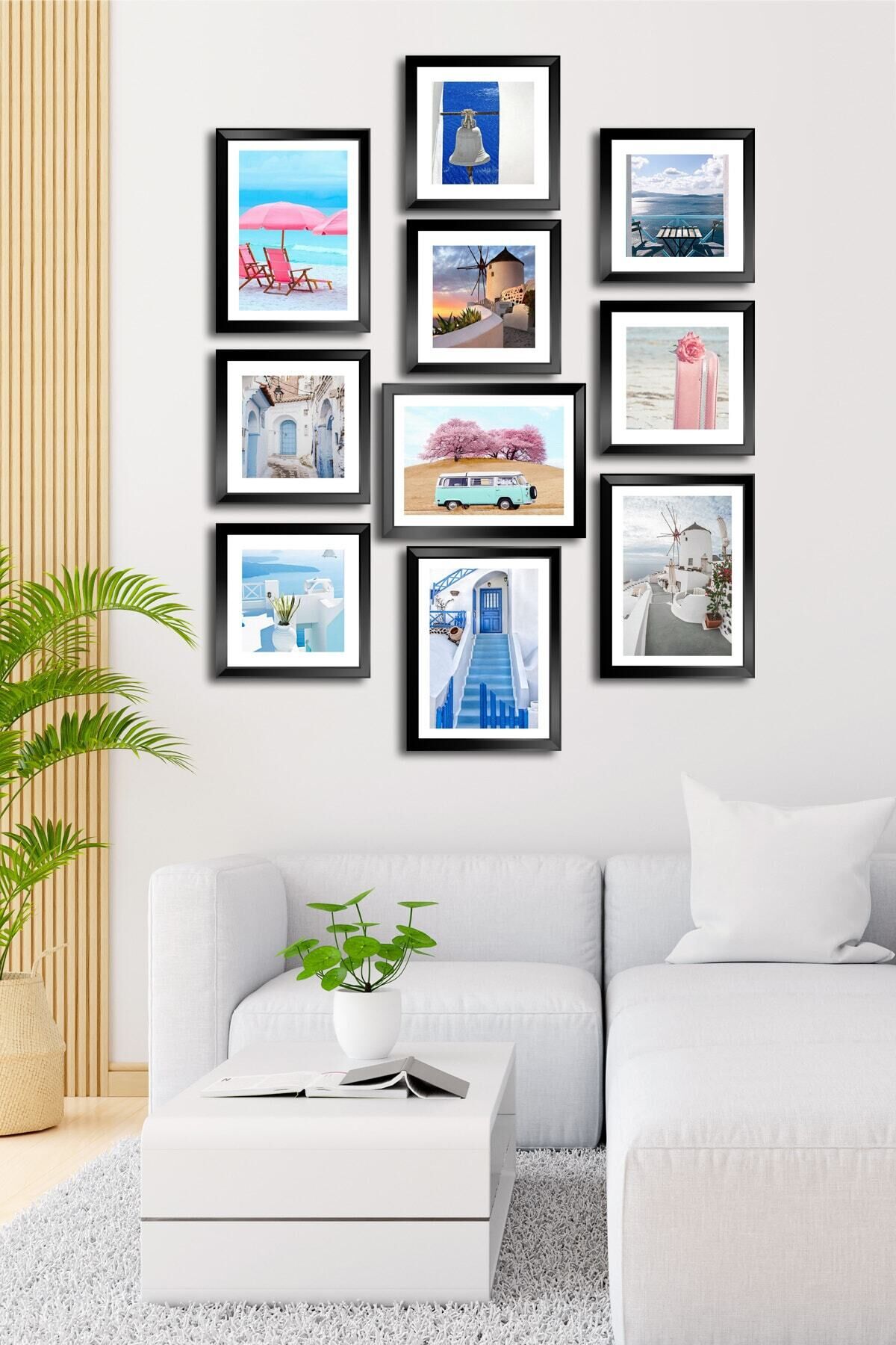 10 Parçalı Çerçeve Görünümlü Mdf Tablo Seti Flm146