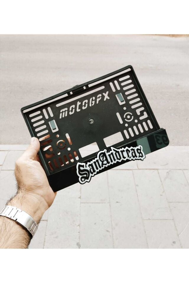 MOTORSİKLET PLAKALIK SAN ADNREAS 3D KABARTMA LAZER KESİM PLEKSİ