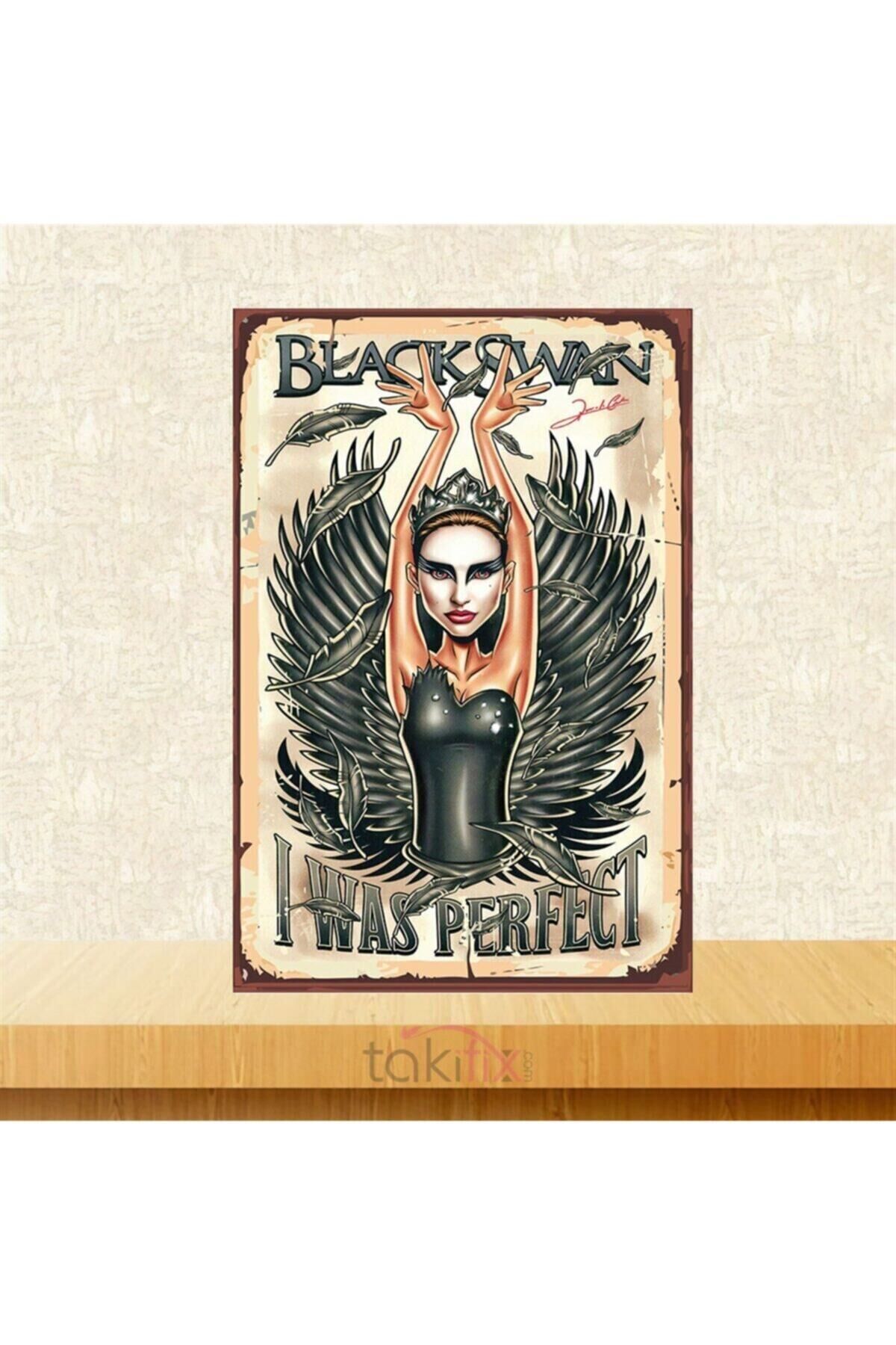 Black Swan 20-30 Cm Retro Ahşap Poster