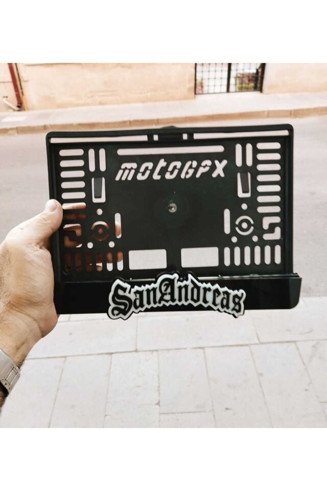 MOTORSİKLET PLAKALIK SAN ADNREAS 3D KABARTMA LAZER KESİM PLEKSİ