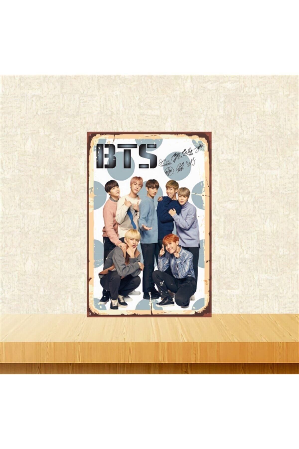 Bts Grup Tasarımlı 20-30 Cm Retro Ahşap Tablo Tkfx5909