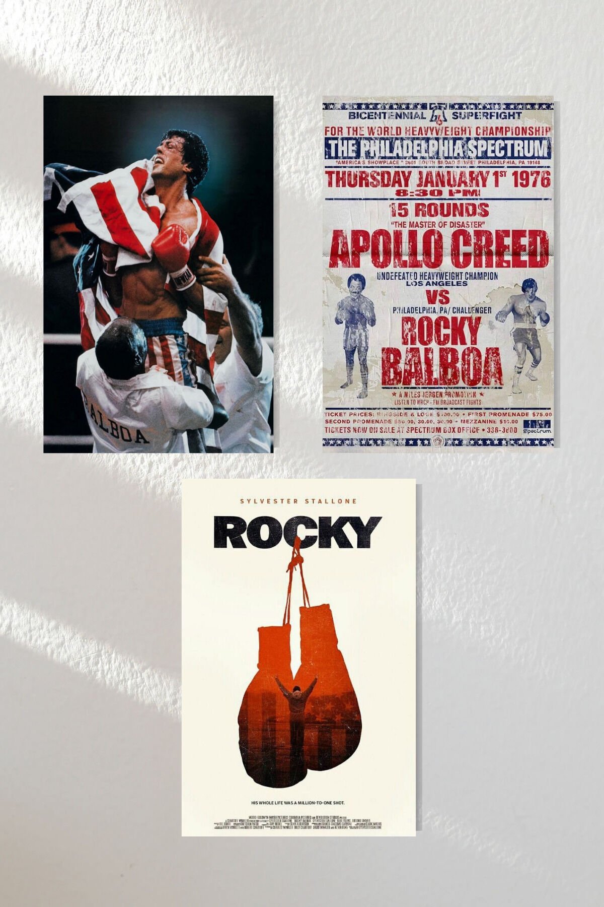 ''Rocky'' Ahşap Poster Üçlü Set 20*30 cm