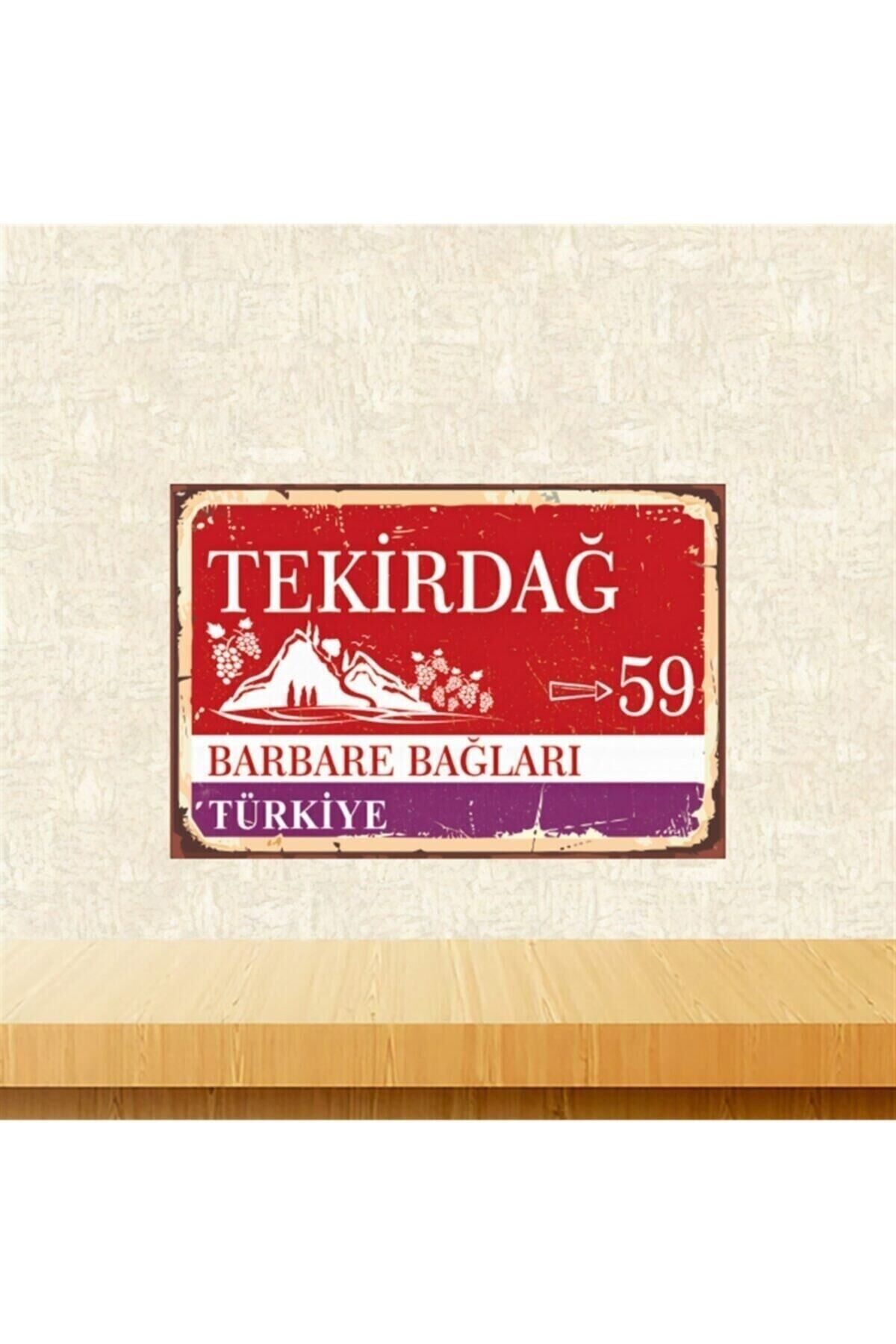 Tekirdağ Barbare Bağları 20-30 Cm Retro Ahşap Tablo Tkfx5781